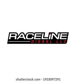 Illustration racing typography logo design template