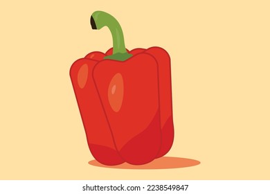 illustration of a rad pepper vector design yellow background