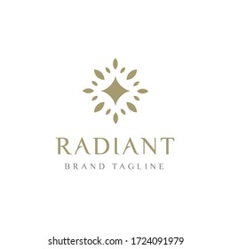 illustration of radiant light in a luxurious style for logo premium vector