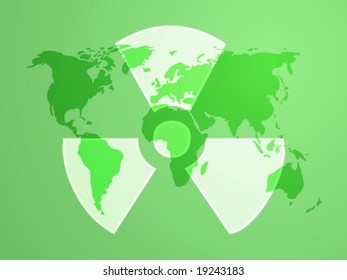Illustration of radiation hazard warning alert symbol