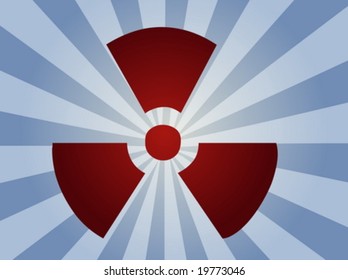 Illustration of radiation hazard warning alert symbol