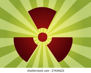 Illustration of radiation hazard warning alert symbol