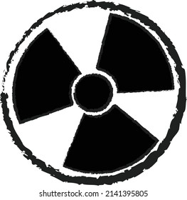 illustration of radiation warning symbol isolated on white