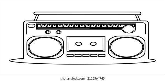 
Illustration of a radio on a white background. 