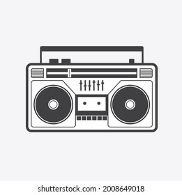 an illustration of a radio tape, vector art.