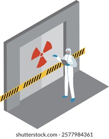 Illustration of a radioactive danger zone