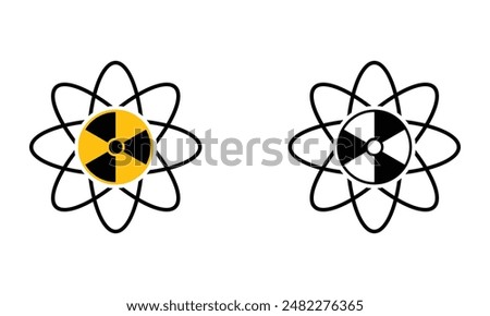Illustration of radioactive element and atom molecule icon vector