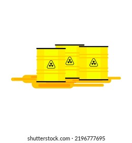 Illustration of  radioactive wastes on isolated blackground.