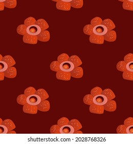 ILLUSTRATION OF raflesia arnoldi flower seamless