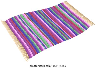 Illustration of a Rag Rug. Isolated vector on black background.