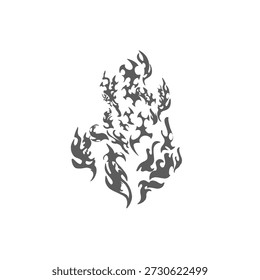 illustration of a raging fire without a background