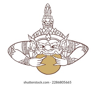 Illustration of Rahu vector for card, decoration, background