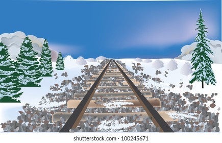 ilustración con el paisaje de la plataforma ferroviaria