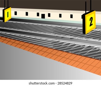 Illustration of Railway platform  number	