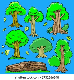Ilustración de árboles de bosque lluvioso