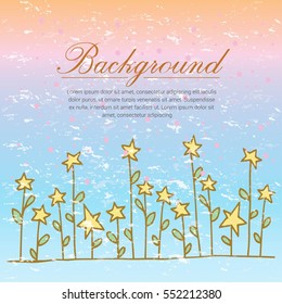 (illustration) The rainbow background, star background