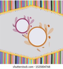 Illustration Rainbow Border Pencil colorful