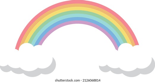 Illustration of rainbow and clouds