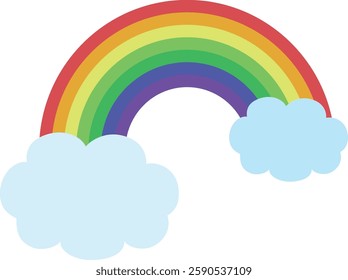 Illustration of a rainbow in the clouds