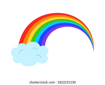 Illustration Rainbow Clouds On White Background Stock Vector (Royalty ...