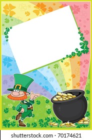 illustration of a rainbow clover card