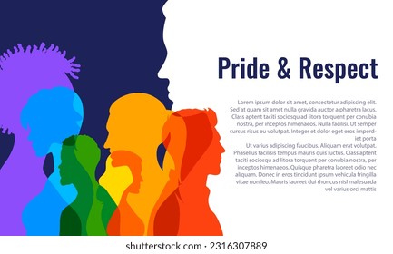 illustration of Rainbow colored background showing LGBT support for Lesbian, Gay, Bisexual and Transgender community