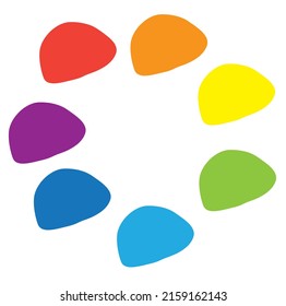 ilustración de burbujas líquidas de color arcoiris aisladas sobre un fondo blanco, estilo de diseño plano, forma de elementos gráficos abstractos