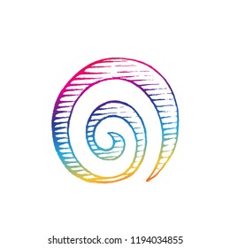 Illustration von farbigem Regenbogen-Vektorgrafik von Galaxy einzeln auf weißem Hintergrund