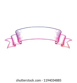 Ilustración de una pancarta de color arcoiris con dibujos de tinta vectorizados aislados en un fondo blanco