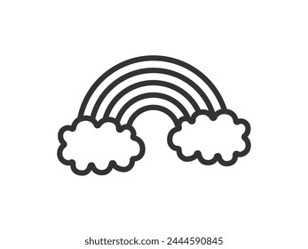 Illustration of a rainbow icon (line drawing).