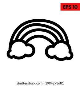 illustration of rainbow line icon