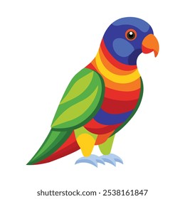 Ilustração de Arco-íris Lorikeet isolado no branco