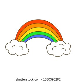 Illustration Rainbow On White Background Vector Stock Vector (Royalty ...