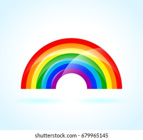 Illustration of rainbow on white background