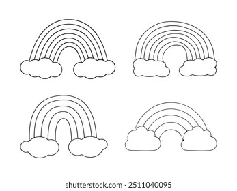 illustration rainbow outline cartoon vector design 