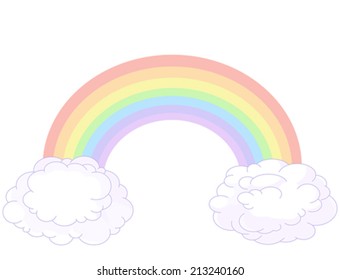 Illustration of rainbow in pastel colors 