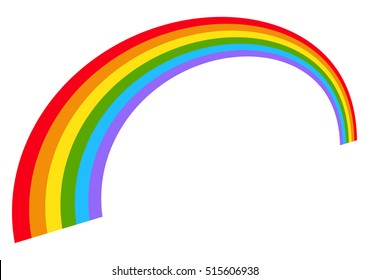 Illustration with rainbow shape in perspective - Rainbow shape isolated on white