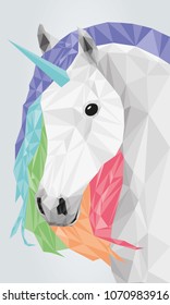Illustration of a rainbow unicorn