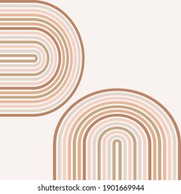 Illustration of rainbow vector in minimalist nude colours