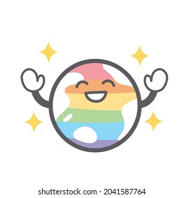 Illustration of an illustration of a rainbow-colored earth