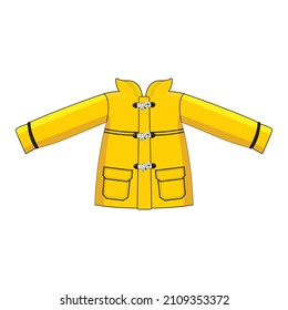 Illustration of raincoat with hood and button. Vector