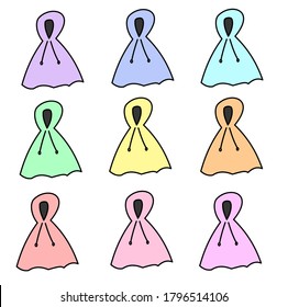 Illustration of raincoat with pastel color