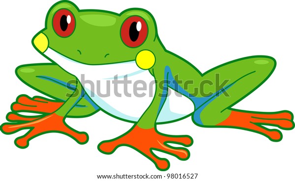 Illustration Rainforest Frog Stock Vector (Royalty Free) 98016527