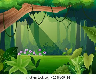 Illustration of a rainforest with no animals