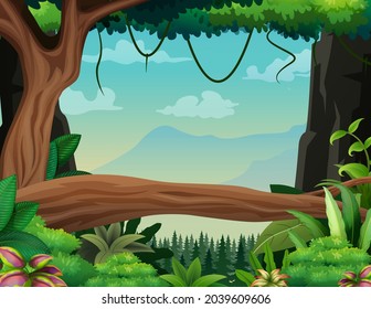 Illustration of a rainforest with no animals