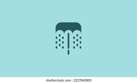 Illustration of raining under the umbrella.