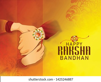 Illustration of rakhi and gift for Raksha Bandhan  Indian festival of sisters and brothers. 