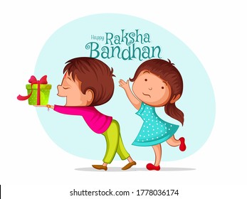 Ilustración del concepto Rakhi, hermano y hermana del festival Raksha Bandhan