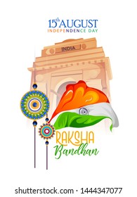 illustration of Raksha Bandhan with 15 august ,Indian Independence Day with new concept 