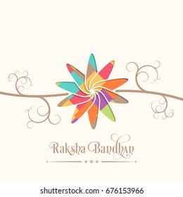 Illustration of Raksha Bandhan with beautiful rakhi.